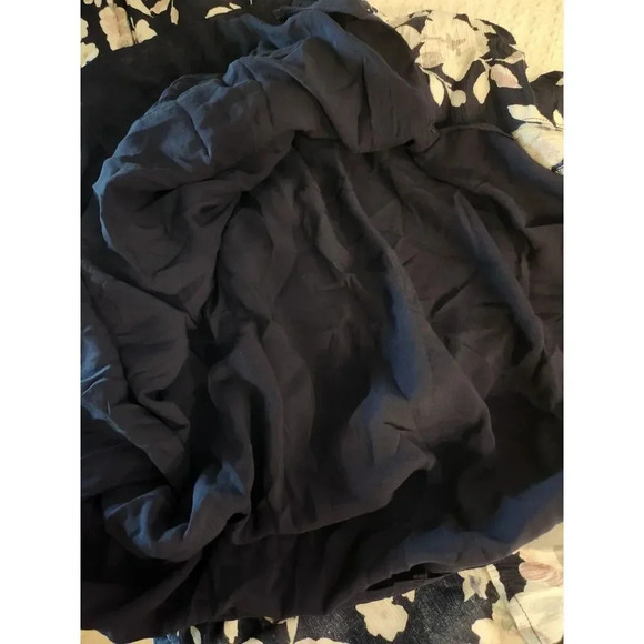 NWT J. Jill Size SP Navy Blue Floral Sleeveless Hi-Low Ruffle Hem Maxi Dress - Picture 6 of 10